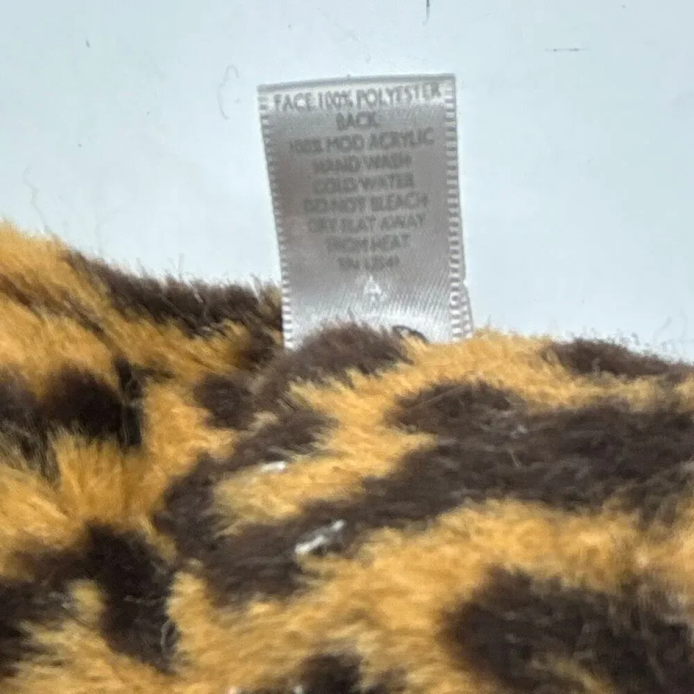 Nine & Company Women's Size L/XL Leopard Print Acrylic Faux Fur Mittens Gloves
